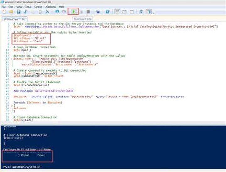 How do I run PowerShell in SQL Server