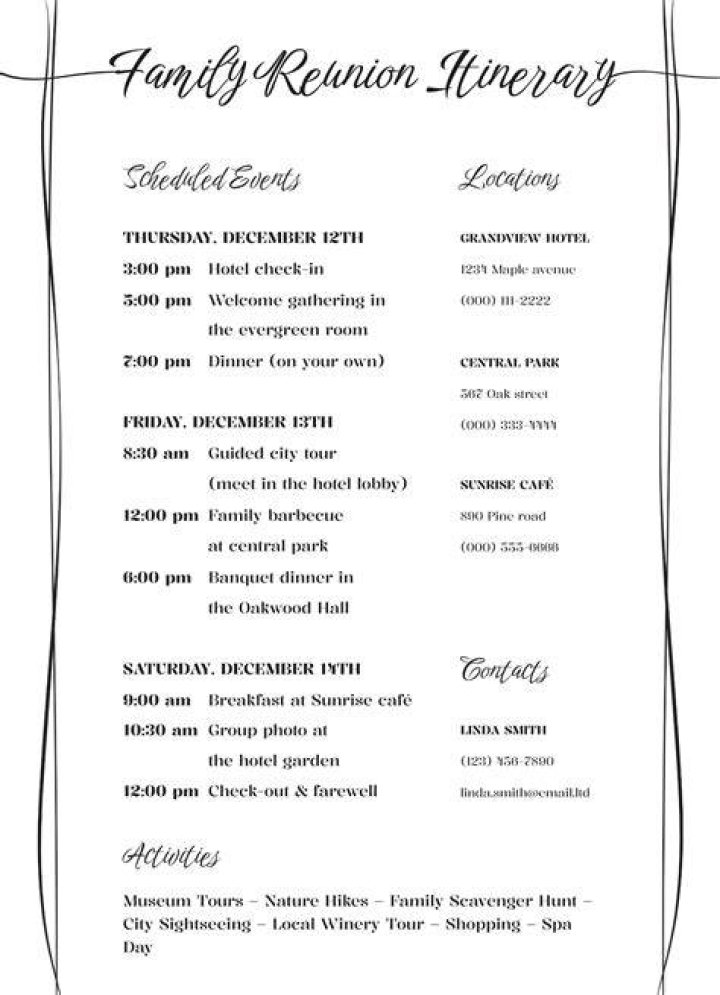 How do you make a program for a class reunion