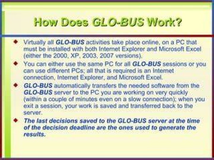 How does glo bus work