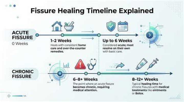 How long can a fissure take to heal