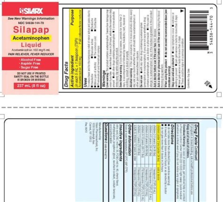 What is Silapap child 160 mg used for
