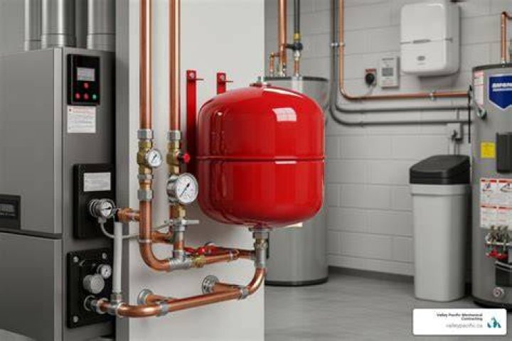 Where should the expansion tank be installed on a boiler